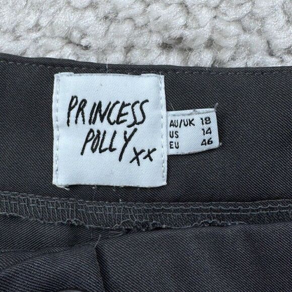 Princess Polly Archer Pants 30" Wide Leg Trouser Slate Gray - Picture 6 of 14